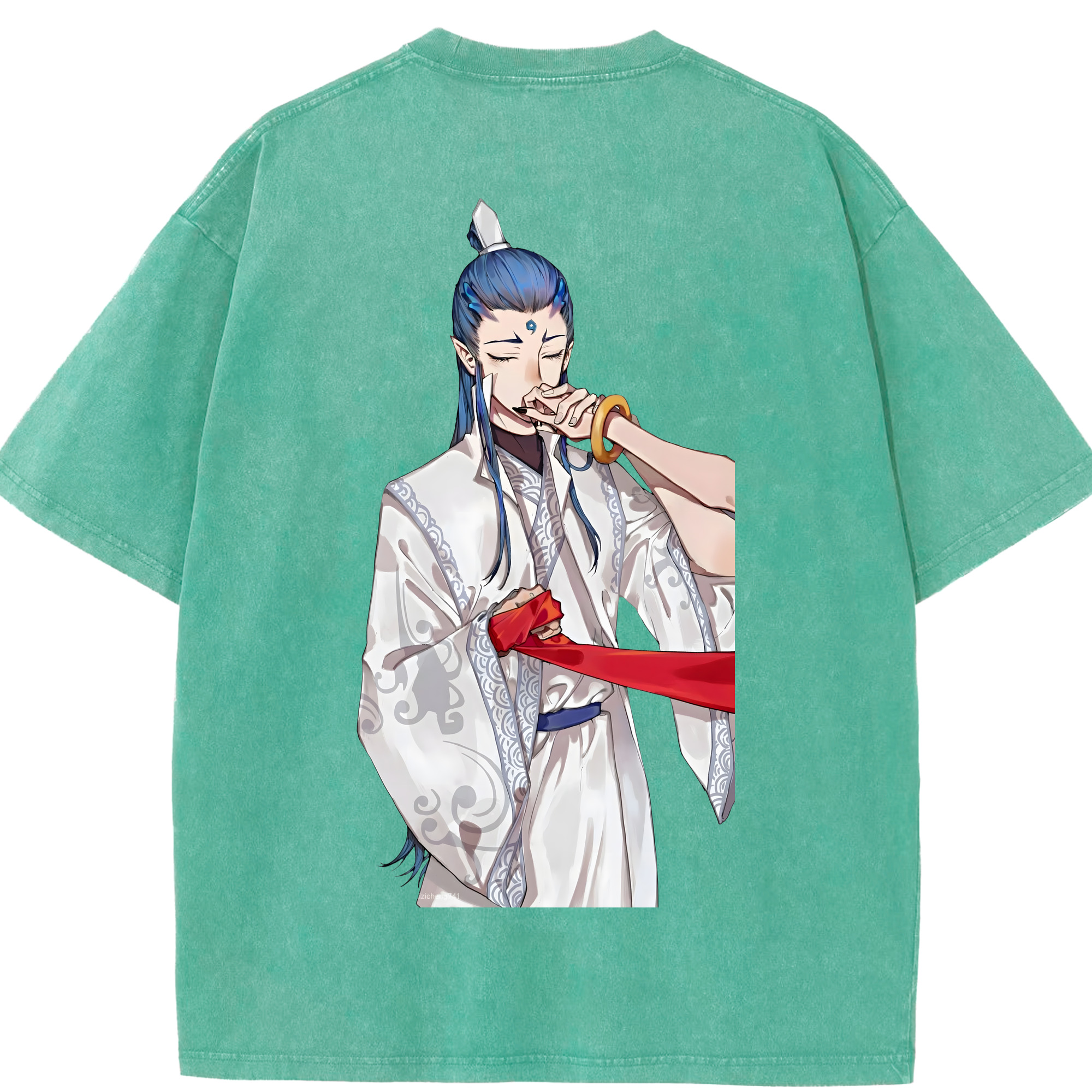 （画像用） Ne Zha 2 ナタ 魔童の大暴れ 綿100% ヴィンテージ風 半袖Tシャツ（背面プリント）